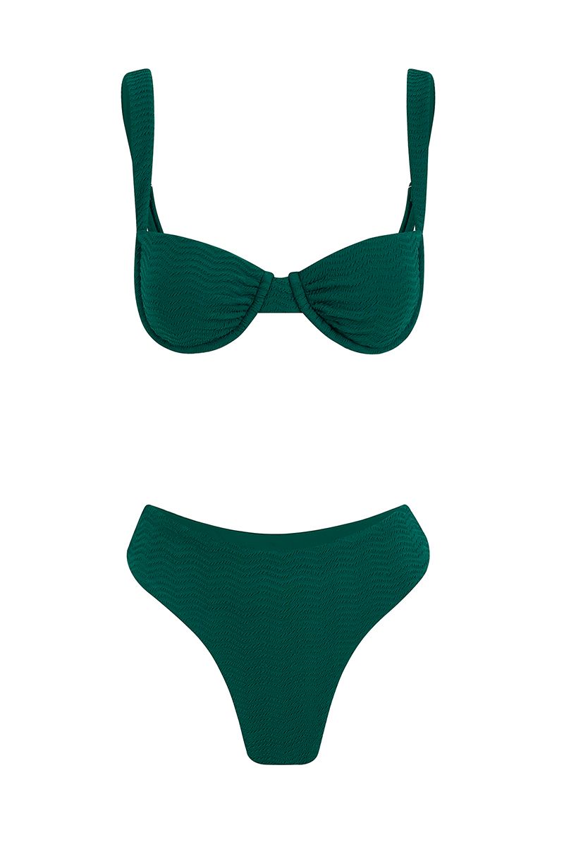 Bikini verde jaguar high waist